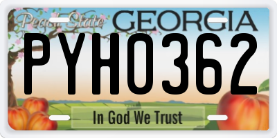 GA license plate PYH0362