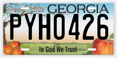 GA license plate PYH0426