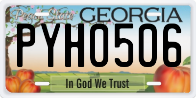 GA license plate PYH0506