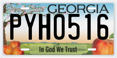 GA license plate PYH0516