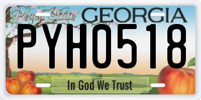 GA license plate PYH0518