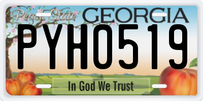 GA license plate PYH0519