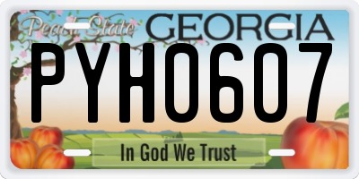 GA license plate PYH0607
