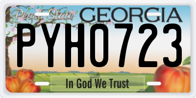 GA license plate PYH0723