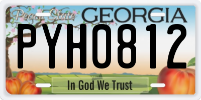 GA license plate PYH0812