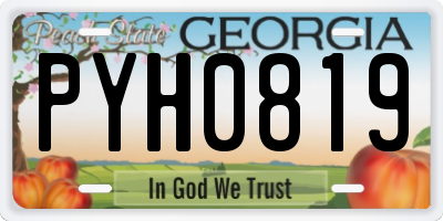 GA license plate PYH0819