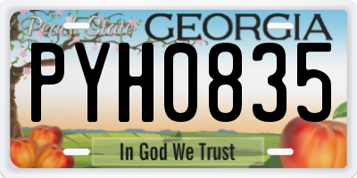 GA license plate PYH0835