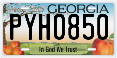 GA license plate PYH0850