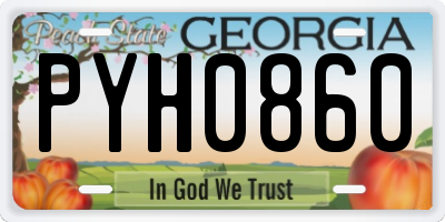 GA license plate PYH0860