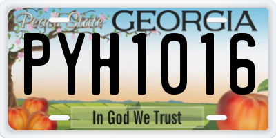 GA license plate PYH1016