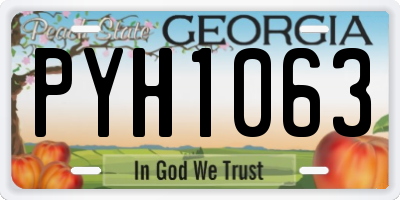 GA license plate PYH1063