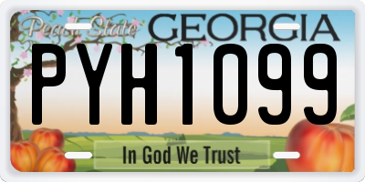 GA license plate PYH1099