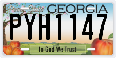 GA license plate PYH1147