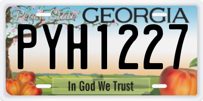 GA license plate PYH1227