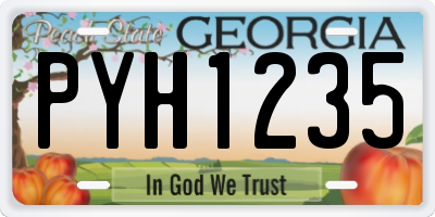 GA license plate PYH1235