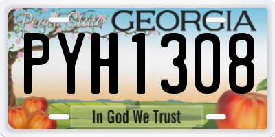 GA license plate PYH1308