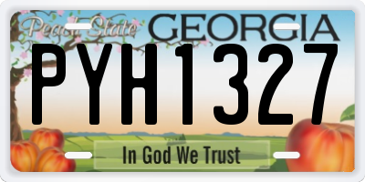 GA license plate PYH1327