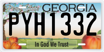 GA license plate PYH1332