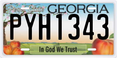 GA license plate PYH1343