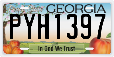 GA license plate PYH1397