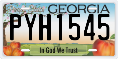 GA license plate PYH1545