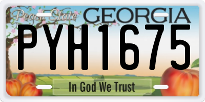 GA license plate PYH1675