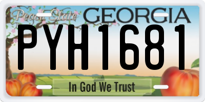 GA license plate PYH1681