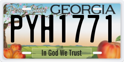 GA license plate PYH1771