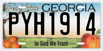 GA license plate PYH1914