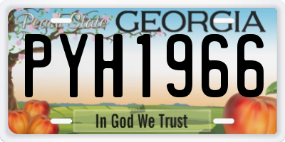 GA license plate PYH1966