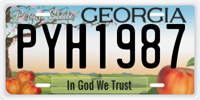 GA license plate PYH1987