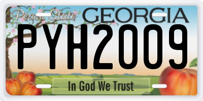GA license plate PYH2009