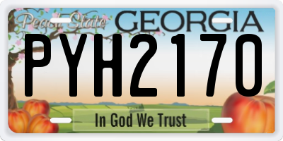 GA license plate PYH2170