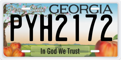 GA license plate PYH2172