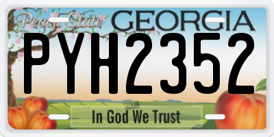 GA license plate PYH2352