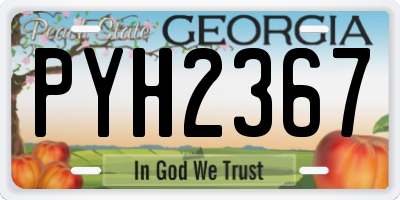 GA license plate PYH2367