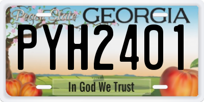 GA license plate PYH2401