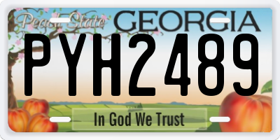 GA license plate PYH2489