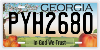 GA license plate PYH2680