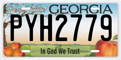 GA license plate PYH2779