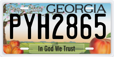 GA license plate PYH2865