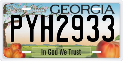 GA license plate PYH2933