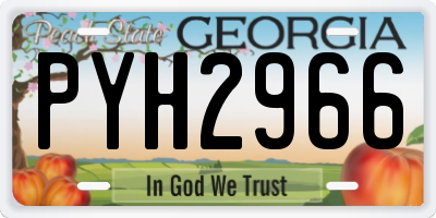 GA license plate PYH2966