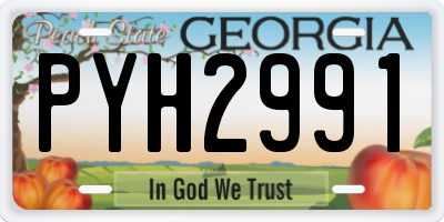 GA license plate PYH2991