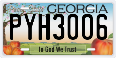 GA license plate PYH3006