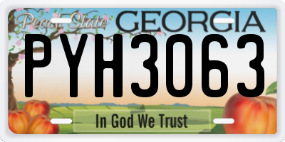 GA license plate PYH3063