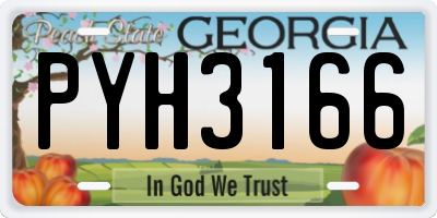 GA license plate PYH3166