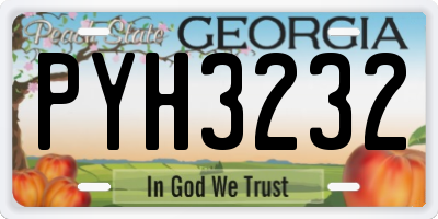 GA license plate PYH3232