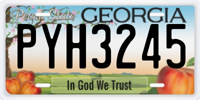 GA license plate PYH3245