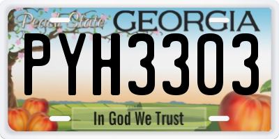 GA license plate PYH3303